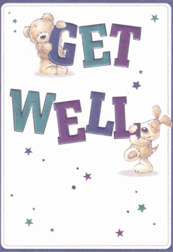This delightful get well card, so reminiscent of the heartfelt gestures we cherish in Chesham, is brimming with gentle encouragement and childlike joy. At its heart, a cheery bear and an exuberant puppy come alive, their playful forms surrounded by a cascade of whimsical stars-each one a tiny spark of hope drifting across an inviting, creamy backdrop. The bold typography, shaded in uplifting purples and cool aquas, anchors the illustration and exudes reassurance with every curve. As if stitched together from memories of walks through Chesham's bustling Market Square, the soft, plush textures of the bear and the puppy create a sense of touch that transcends the page. The scene conjures the feeling of sending not just a card, but a full bouquet of care and positivity-the type of thoughtful offering Flowers Chesham loves to prepare for same-day delivery across local neighborhoods. Every brushstroke radiates a light, buoyant mood, making this card the ideal companion to a vaseful of fresh blossoms. Whether for a child resting at home near Lownes Park or a dear friend in recovery, the message is clear: kindness, comfort, and heartfelt wishes can find their way even on the toughest days. The artwork's gentle textures and radiant stars ensure this card is as much an emotional balm as a visual delight.