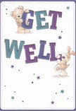 Bursting with playful optimism, this illustrated get well card feels like a ray of sunshine streaming across Chesham's leafy streets. Two lovable characters-a soft teddy bear and a floppy-eared puppy-dance with joy as they balance and hold the large, hand-painted letters spelling out 'Get Well'. Their fur looks irresistibly soft, inviting a gentle imagination of warmth and companionship, while indigo and teal hues in the bold text pop vibrantly against a soothing cream background. Twinkling blue and purple stars are scattered throughout the scene, much like the hopeful moments that glimmer in a bouquet crafted by expert hands at Flowers Chesham. Each image detail-the lively expressions, the tactile feel of fur, the harmonious blend of colours-conveys a feeling of genuine care and uplift. The composition, crisp and airy, mirrors the freshness of an early morning in Chesham, setting a mood that supports healing and positivity. This card isn't just an illustrated message-it's a heartfelt gesture, inviting smiles and encouragement whether sent with fragrant flowers or delivered on its own to brighten someone's path toward recovery.